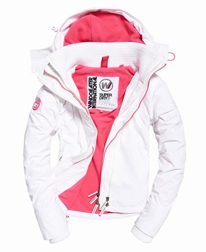 Superdry Arctic Hooded Pop Cipzár SD-Windcheater Női Kabát Fehér/Rózsaszín | NSBLD8513